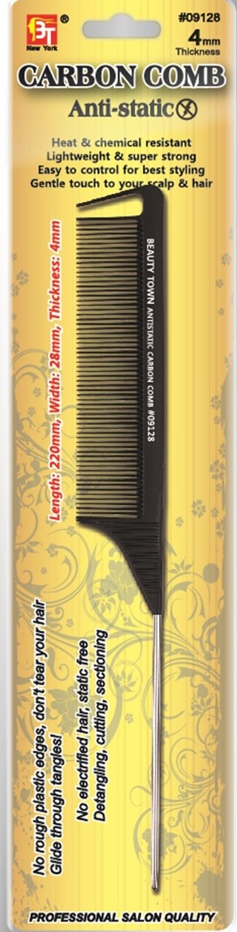 HOOK PIN TAIL COMB -HEAT& CHEMICAL RESISTANT ANTISTATIC CARBON COMB 